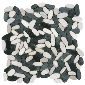 Mozaiek pebblestone mix white-black 29,4x29,4